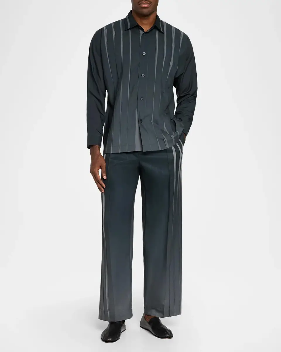 Issey Miyake Men's Dawn Ray Pleated Button-Front Shirt | Thumbnail 2 Issey Miyake Men's Dawn Ray Pleated Button-Front Shirt | Thumbnail 2