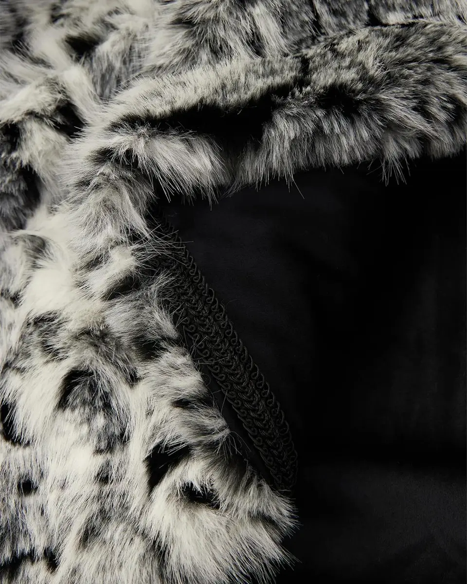 Lyla Grant Snow Leopard-Print Faux Fox Throw, 60" x 72" | Thumbnail 2 Lyla Grant Snow Leopard-Print Faux Fox Throw, 60" x 72" | Thumbnail 2