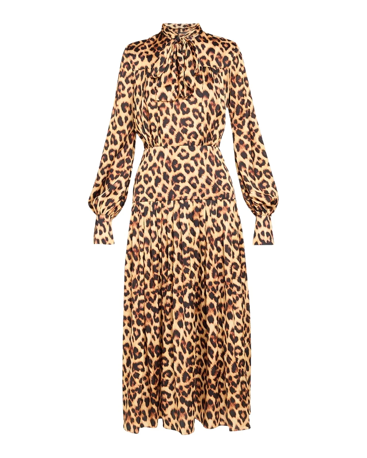 Chiara Boni La Petite Robe Darkene Pleated Leopard-Print Midi Dress