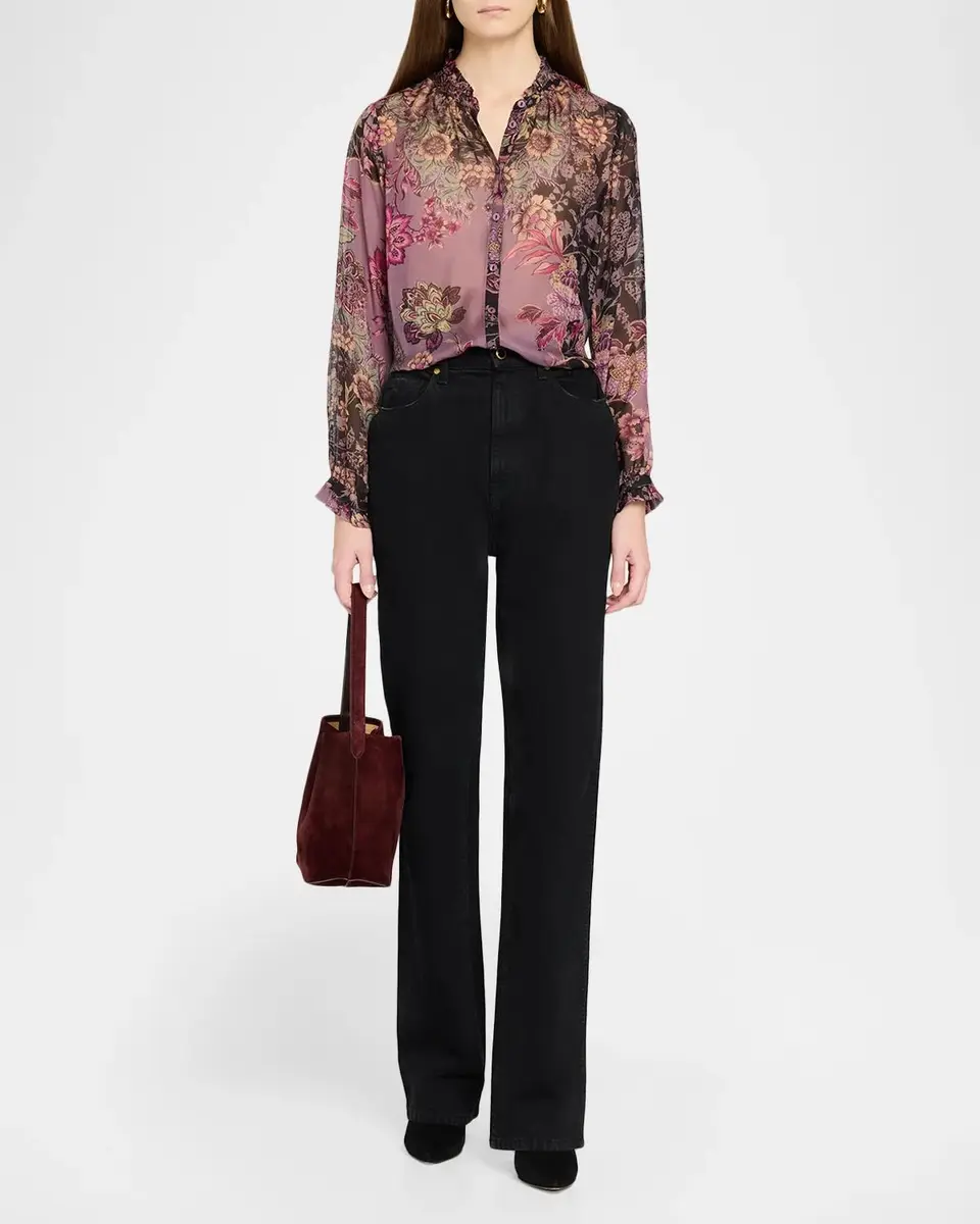 Johnny Was Pamela Floral-Print Silk Blouse | Thumbnail 2 Johnny Was Pamela Floral-Print Silk Blouse | Thumbnail 2
