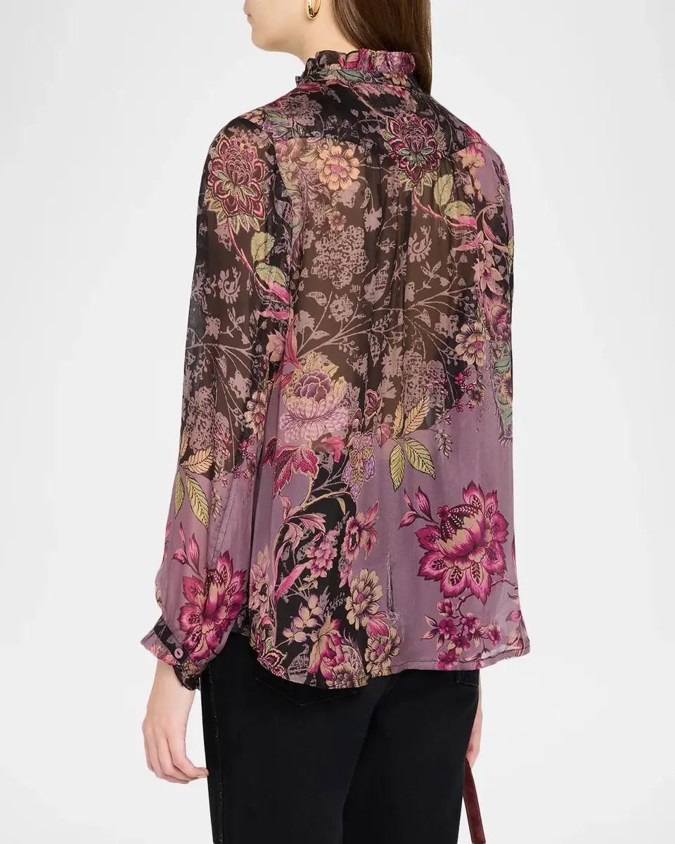 Johnny Was Pamela Floral-Print Silk Blouse | Thumbnail 3 Johnny Was Pamela Floral-Print Silk Blouse | Thumbnail 3