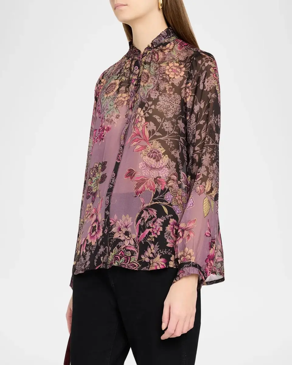Johnny Was Pamela Floral-Print Silk Blouse | Thumbnail 4 Johnny Was Pamela Floral-Print Silk Blouse | Thumbnail 4