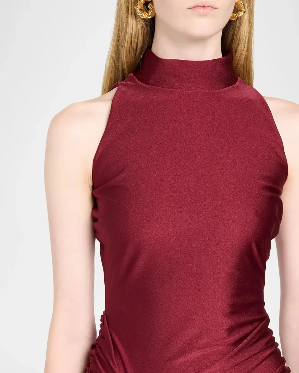 Chiara Boni La Petite Robe Draped Mock-Neck Column Gown | Thumbnail 5 Chiara Boni La Petite Robe Draped Mock-Neck Column Gown | Thumbnail 5