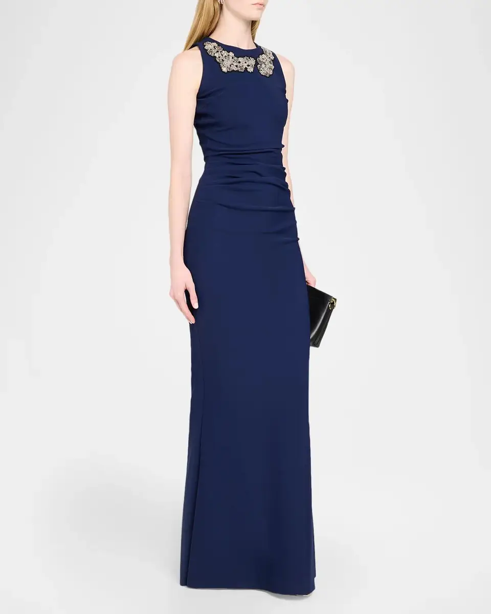 Chiara Boni La Petite Robe Sleeveless Applique Mermaid Gown | Thumbnail 4 Chiara Boni La Petite Robe Sleeveless Applique Mermaid Gown | Thumbnail 4