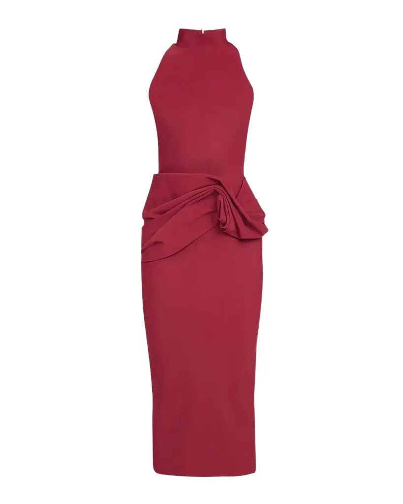Morpheus Ruffle Mock-Neck Midi Dress Morpheus Ruffle Mock-Neck Midi Dress