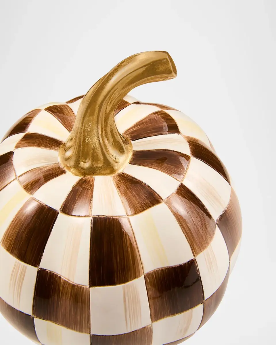 MacKenzie-Childs Mini Chocolate Check Resin Pumpkin | Thumbnail 2 MacKenzie-Childs Mini Chocolate Check Resin Pumpkin | Thumbnail 2