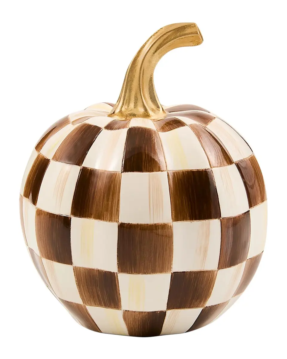 MacKenzie-Childs Mini Chocolate Check Resin Pumpkin | Thumbnail 3 MacKenzie-Childs Mini Chocolate Check Resin Pumpkin | Thumbnail 3