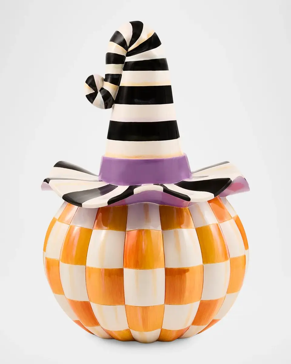 MacKenzie-Childs Small Orange Check Resin Jack O 'Lantern | Thumbnail 2 MacKenzie-Childs Small Orange Check Resin Jack O 'Lantern | Thumbnail 2