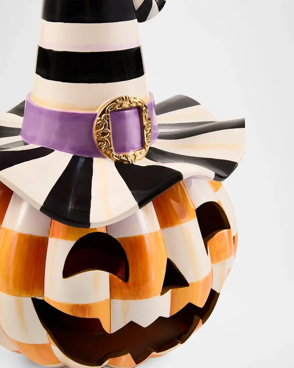 MacKenzie-Childs Small Orange Check Resin Jack O 'Lantern | Thumbnail 3 MacKenzie-Childs Small Orange Check Resin Jack O 'Lantern | Thumbnail 3