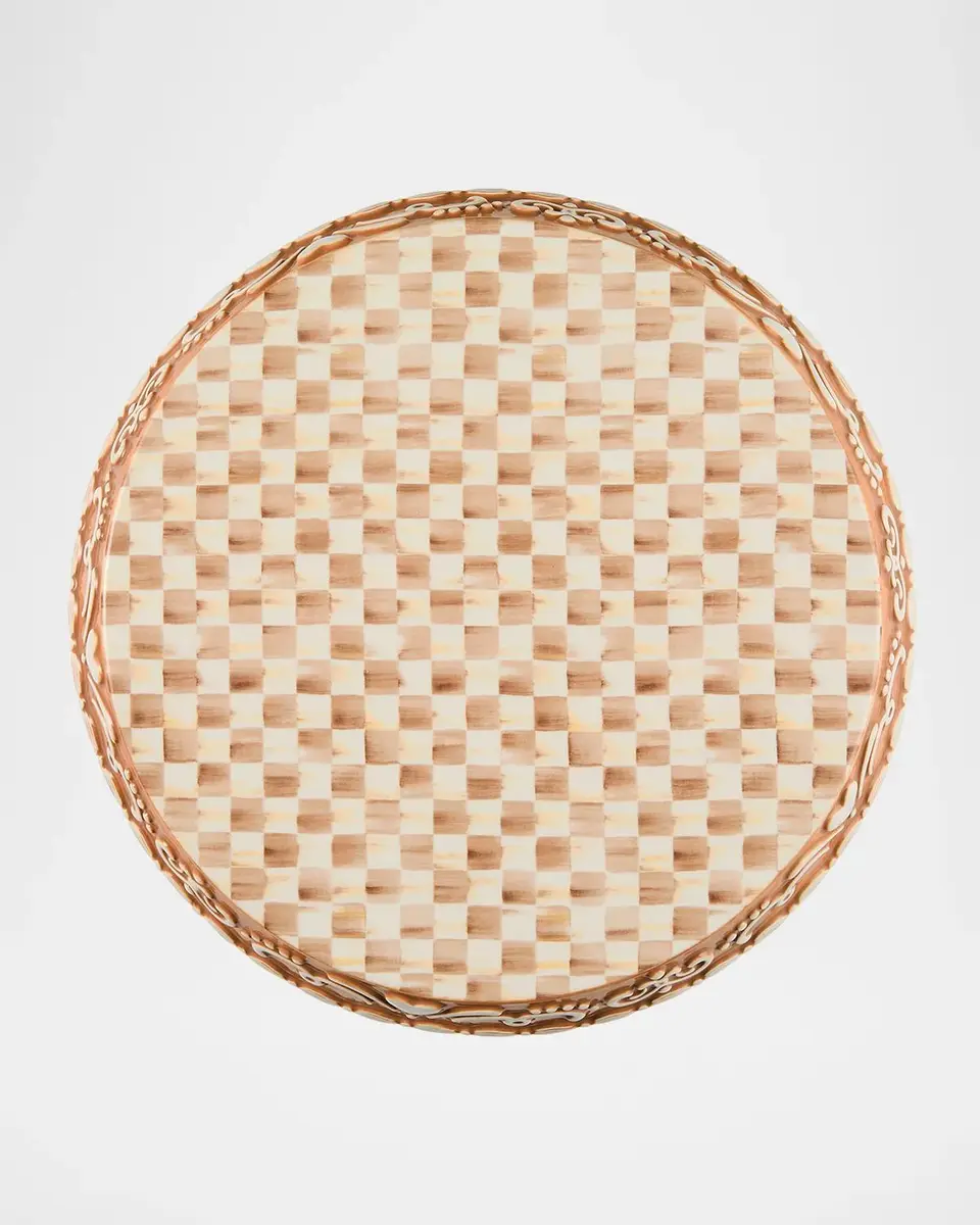 MacKenzie-Childs Mocha Check Ceramic Cake Stand | Thumbnail 2 MacKenzie-Childs Mocha Check Ceramic Cake Stand | Thumbnail 2