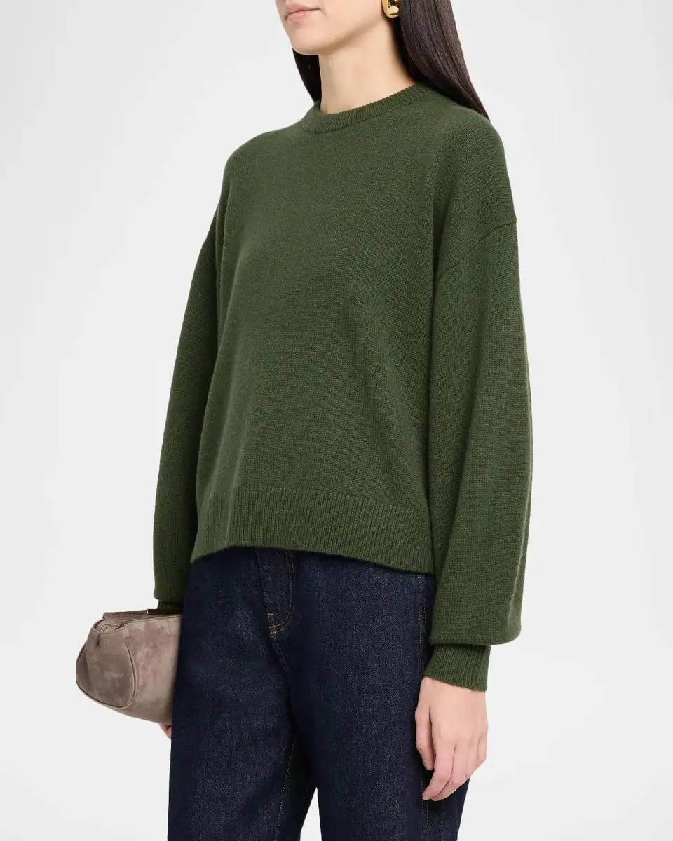 Theory Cashmere Cropped Crewneck Sweater | Thumbnail 4 Theory Cashmere Cropped Crewneck Sweater | Thumbnail 4