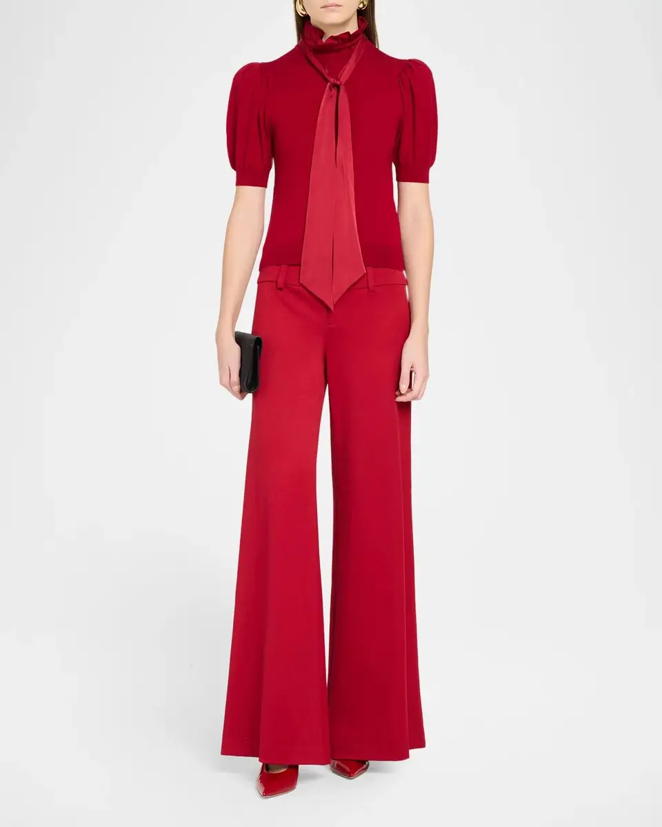 Alice + Olivia Chase Puff Sleeve Tie Sweater | Thumbnail 2 Alice + Olivia Chase Puff Sleeve Tie Sweater | Thumbnail 2