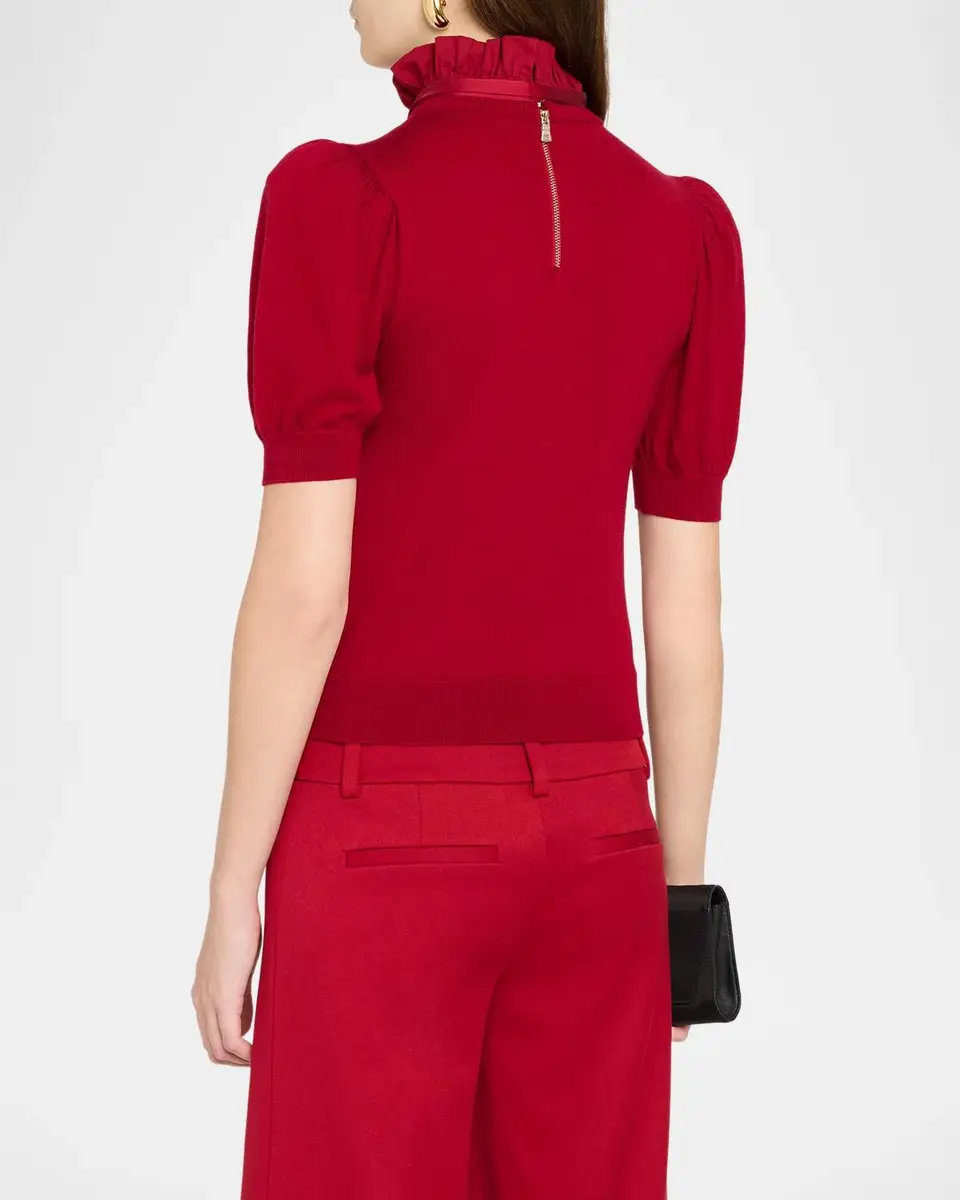 Alice + Olivia Chase Puff Sleeve Tie Sweater | Thumbnail 3 Alice + Olivia Chase Puff Sleeve Tie Sweater | Thumbnail 3