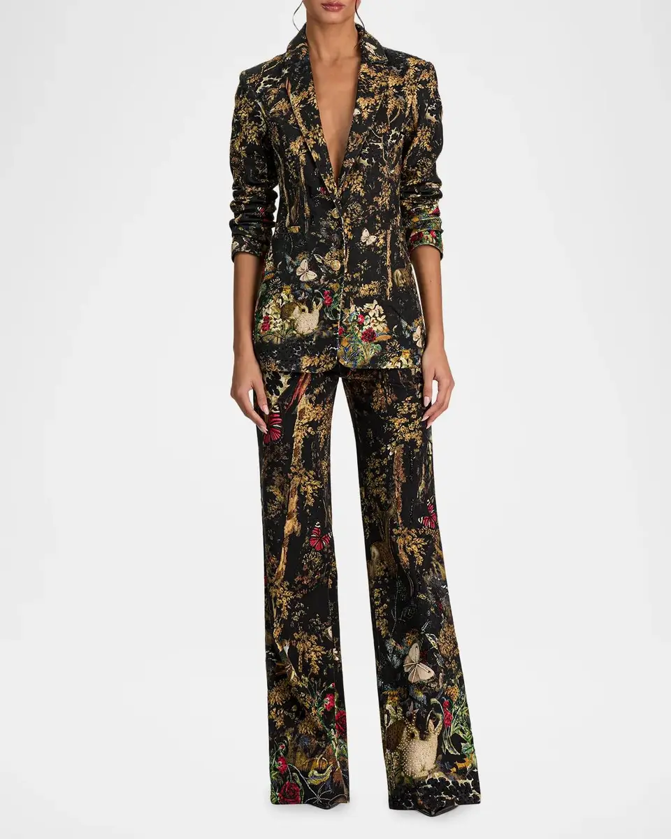Alice + Olivia Breann Embroidered Denim Blazer | Thumbnail 2 Alice + Olivia Breann Embroidered Denim Blazer | Thumbnail 2