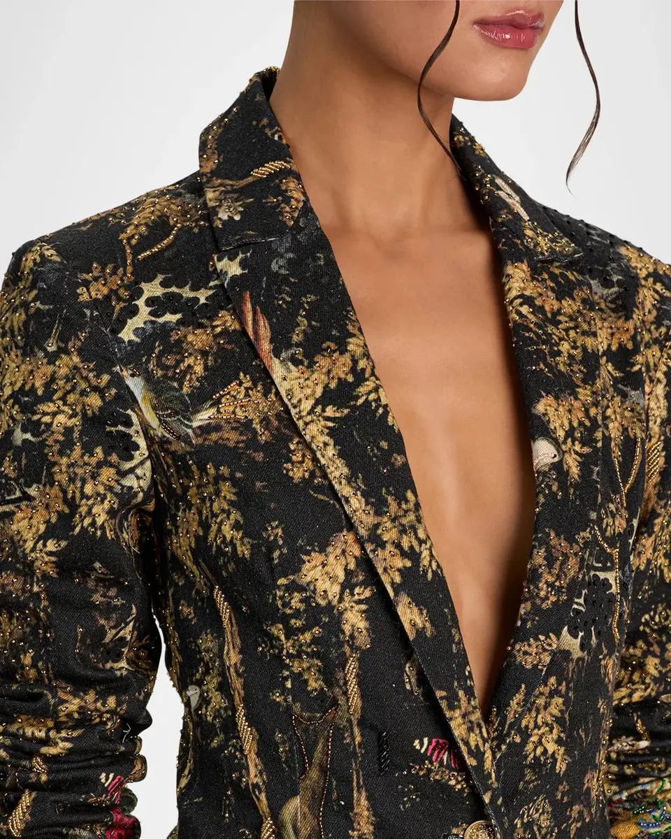 Alice + Olivia Breann Embroidered Denim Blazer | Thumbnail 5 Alice + Olivia Breann Embroidered Denim Blazer | Thumbnail 5