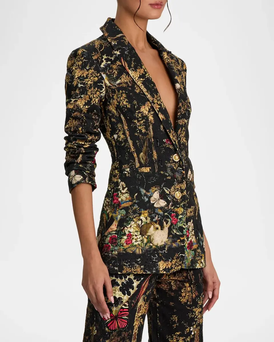 Alice + Olivia Breann Embroidered Denim Blazer | Thumbnail 6 Alice + Olivia Breann Embroidered Denim Blazer | Thumbnail 6
