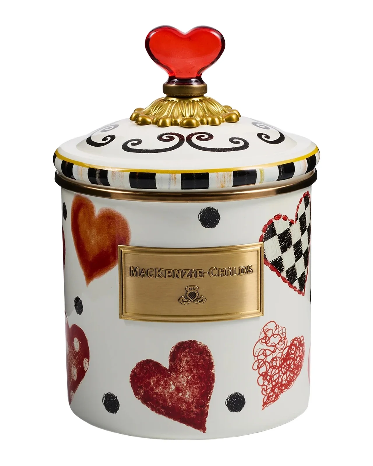 MacKenzie-Childs Small Heart Motif Canister