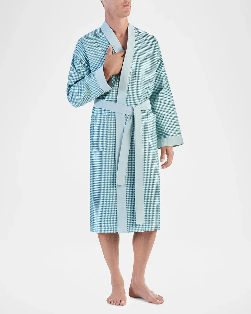 Majestic International Men's La Paz Woven Waffle Knit Robe | Thumbnail 2 Majestic International Men's La Paz Woven Waffle Knit Robe | Thumbnail 2