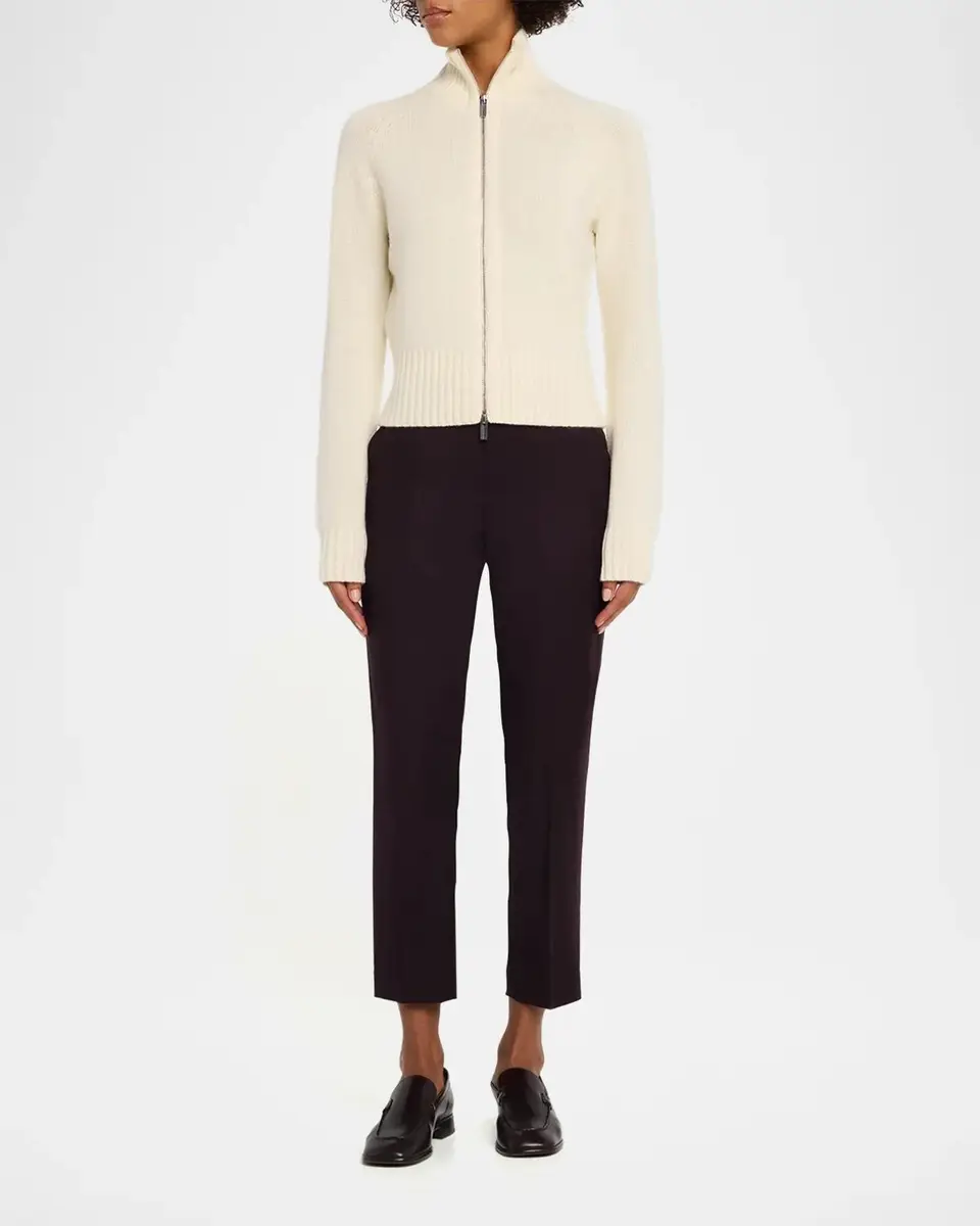 Theory Raglan-Sleeve Zip Wool Knit Cardigan | Thumbnail 2 Theory Raglan-Sleeve Zip Wool Knit Cardigan | Thumbnail 2