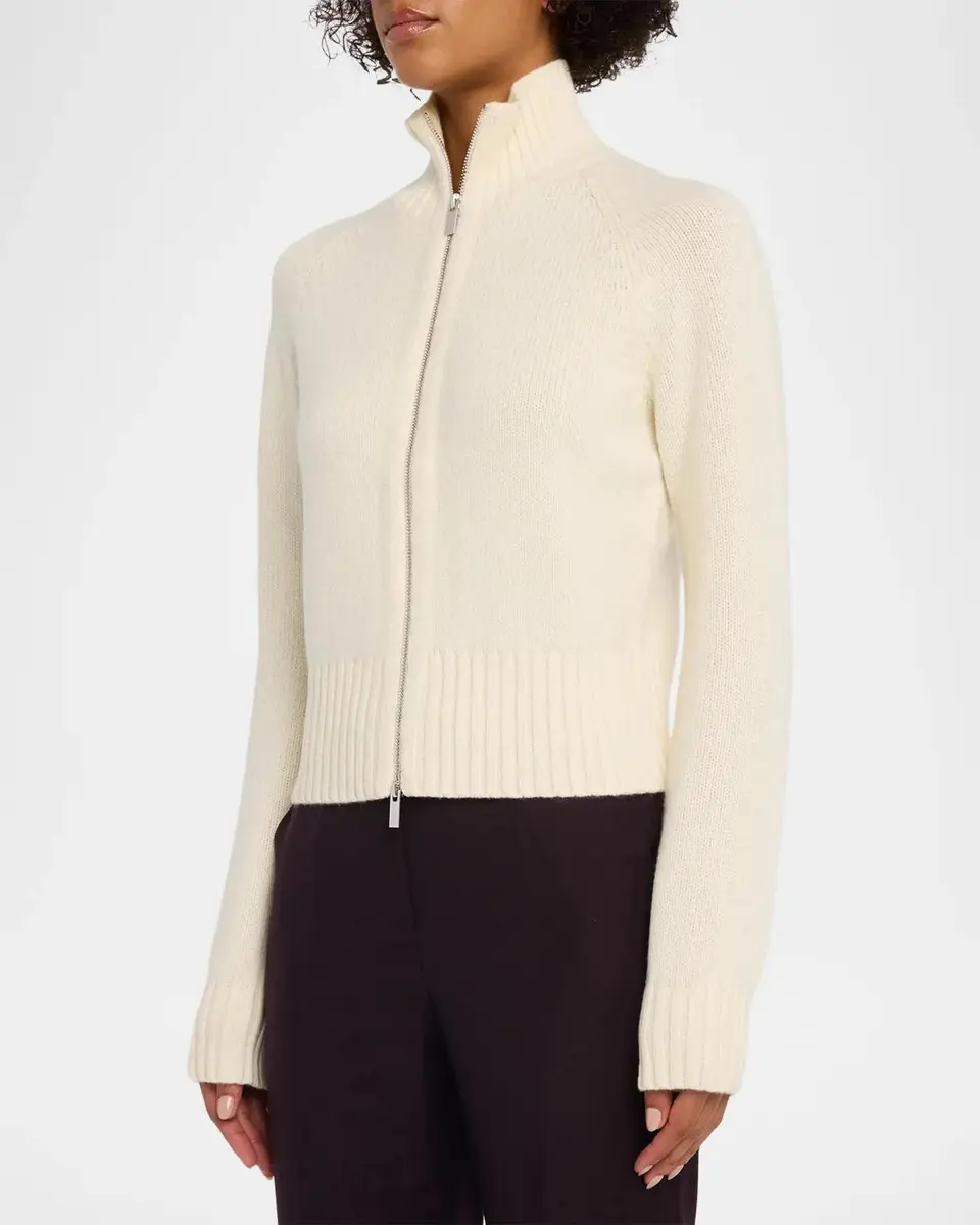 Theory Raglan-Sleeve Zip Wool Knit Cardigan | Thumbnail 4 Theory Raglan-Sleeve Zip Wool Knit Cardigan | Thumbnail 4