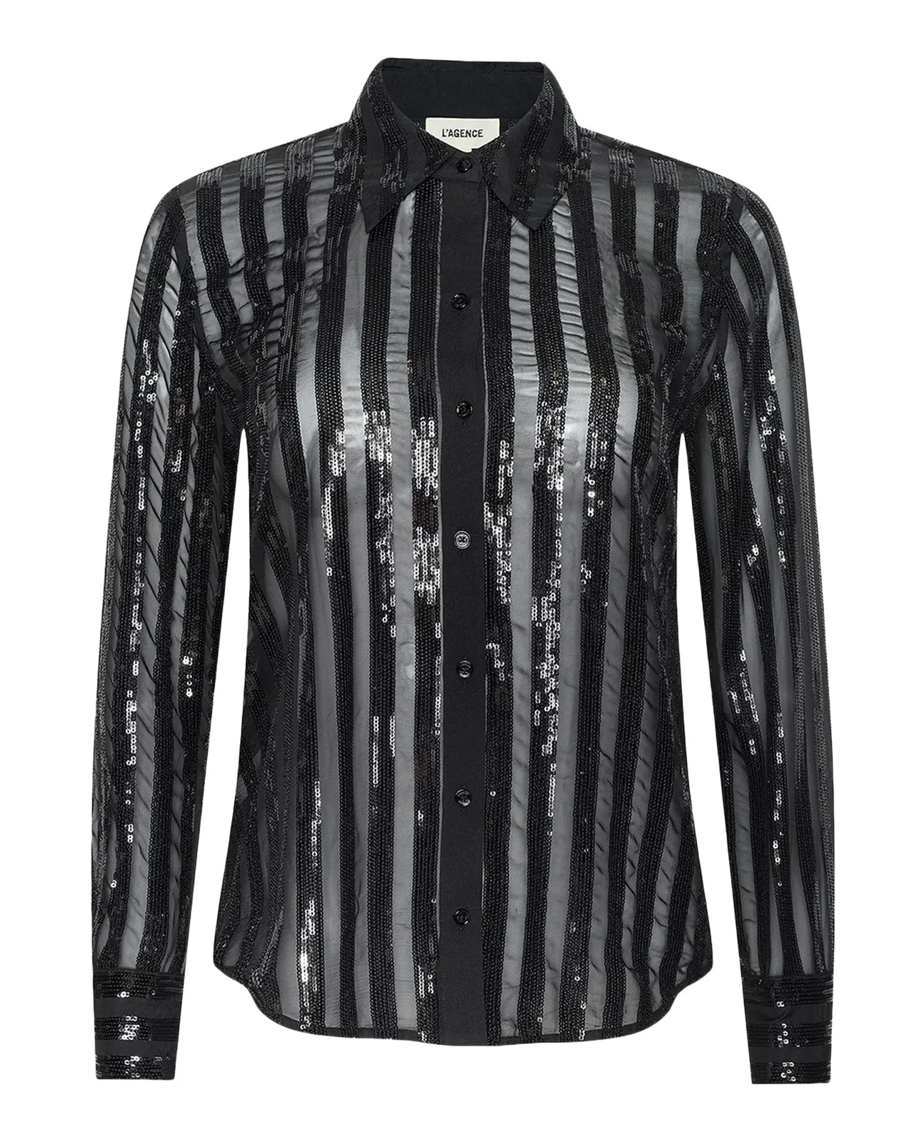 L'Agence Dyana Sequin-Embellished Chiffon Blouse