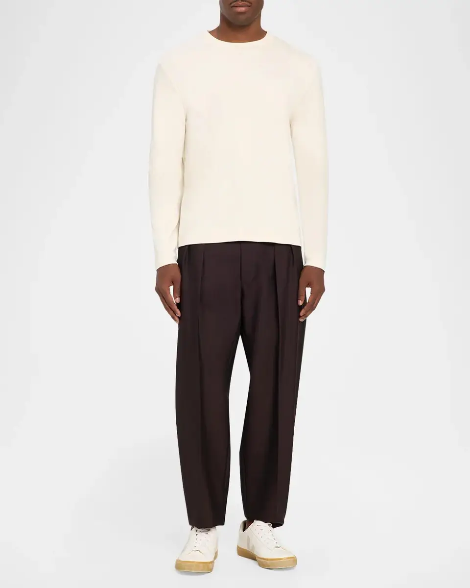 Vince Men's Peached Cotton Crewneck Sweater | Thumbnail 2 Vince Men's Peached Cotton Crewneck Sweater | Thumbnail 2