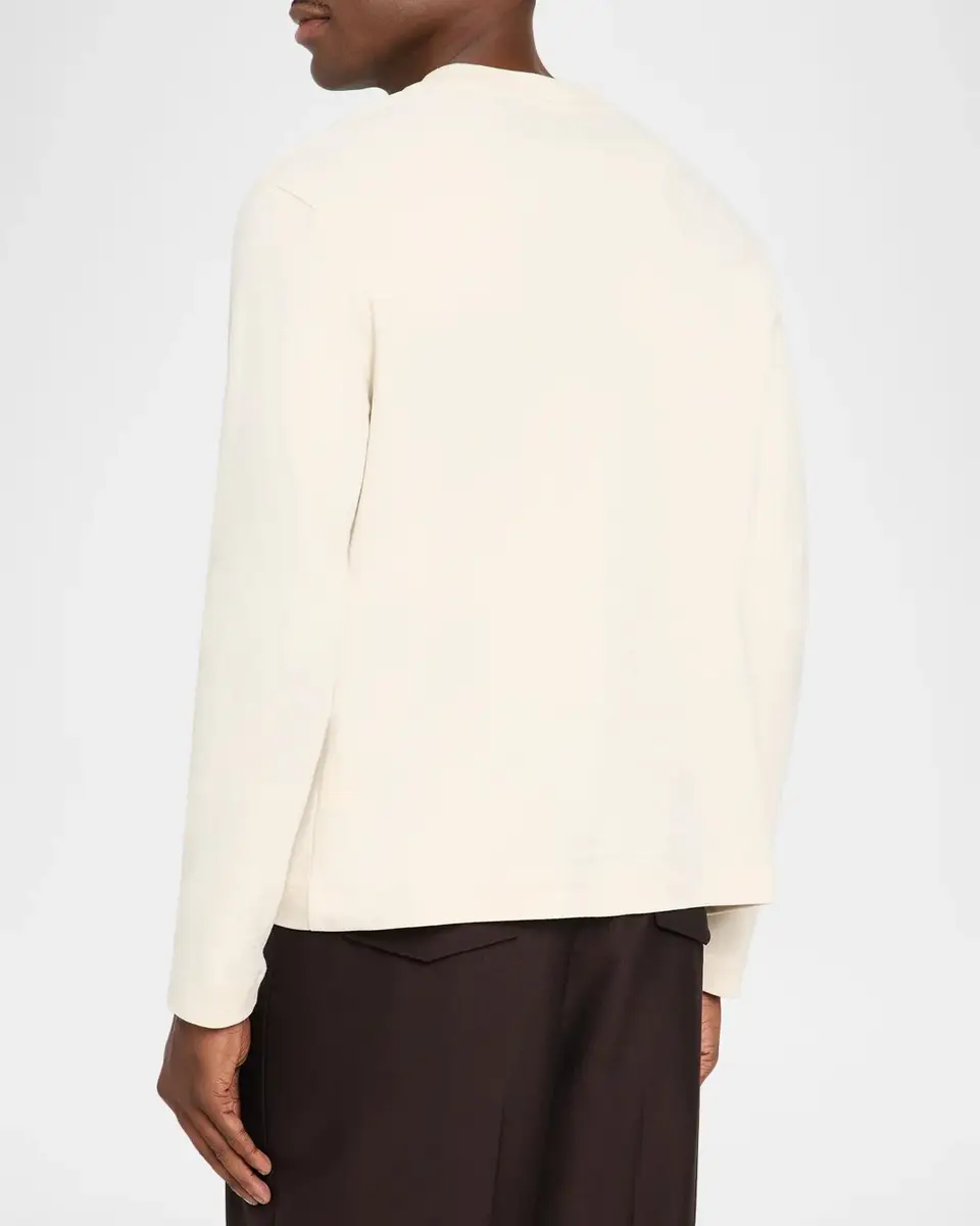 Vince Men's Peached Cotton Crewneck Sweater | Thumbnail 3 Vince Men's Peached Cotton Crewneck Sweater | Thumbnail 3