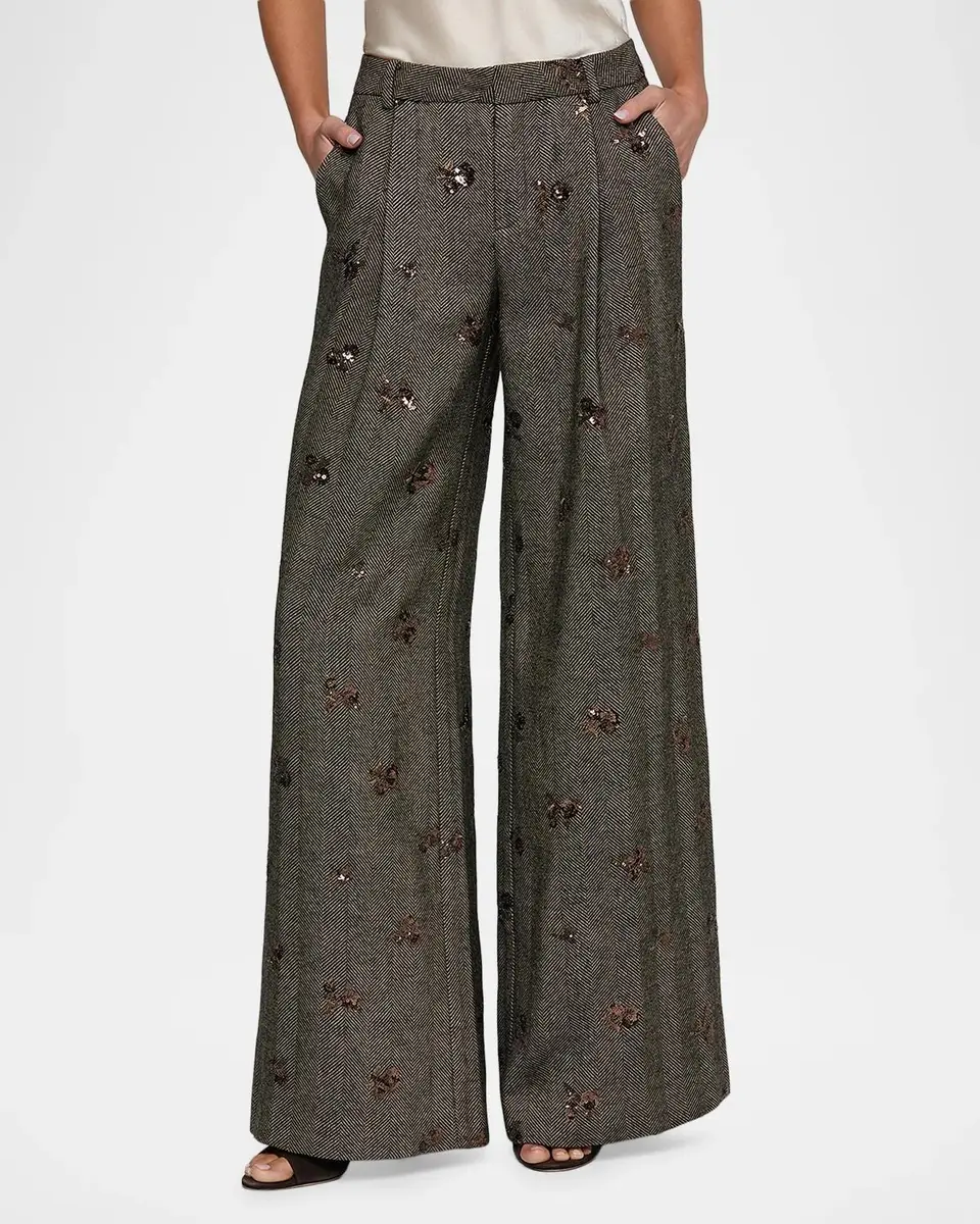 L'Agence Allanah Sequined Herringbone Trousers | Thumbnail 4 L'Agence Allanah Sequined Herringbone Trousers | Thumbnail 4