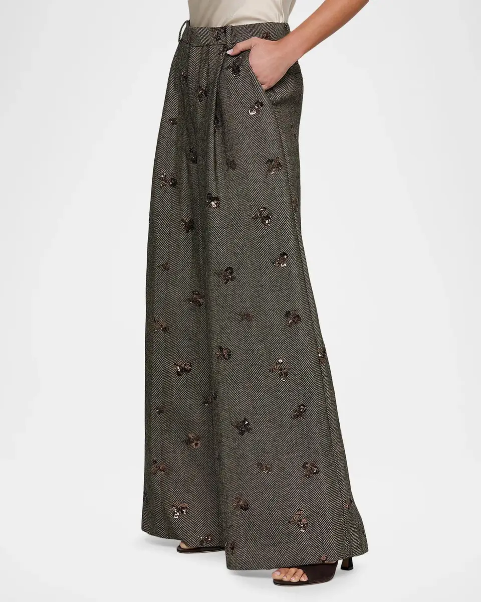 L'Agence Allanah Sequined Herringbone Trousers | Thumbnail 5 L'Agence Allanah Sequined Herringbone Trousers | Thumbnail 5