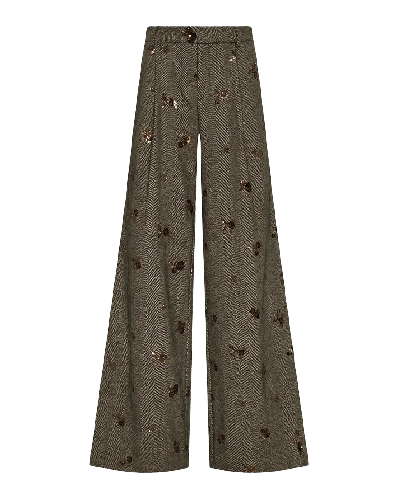L'Agence Allanah Sequined Herringbone Trousers