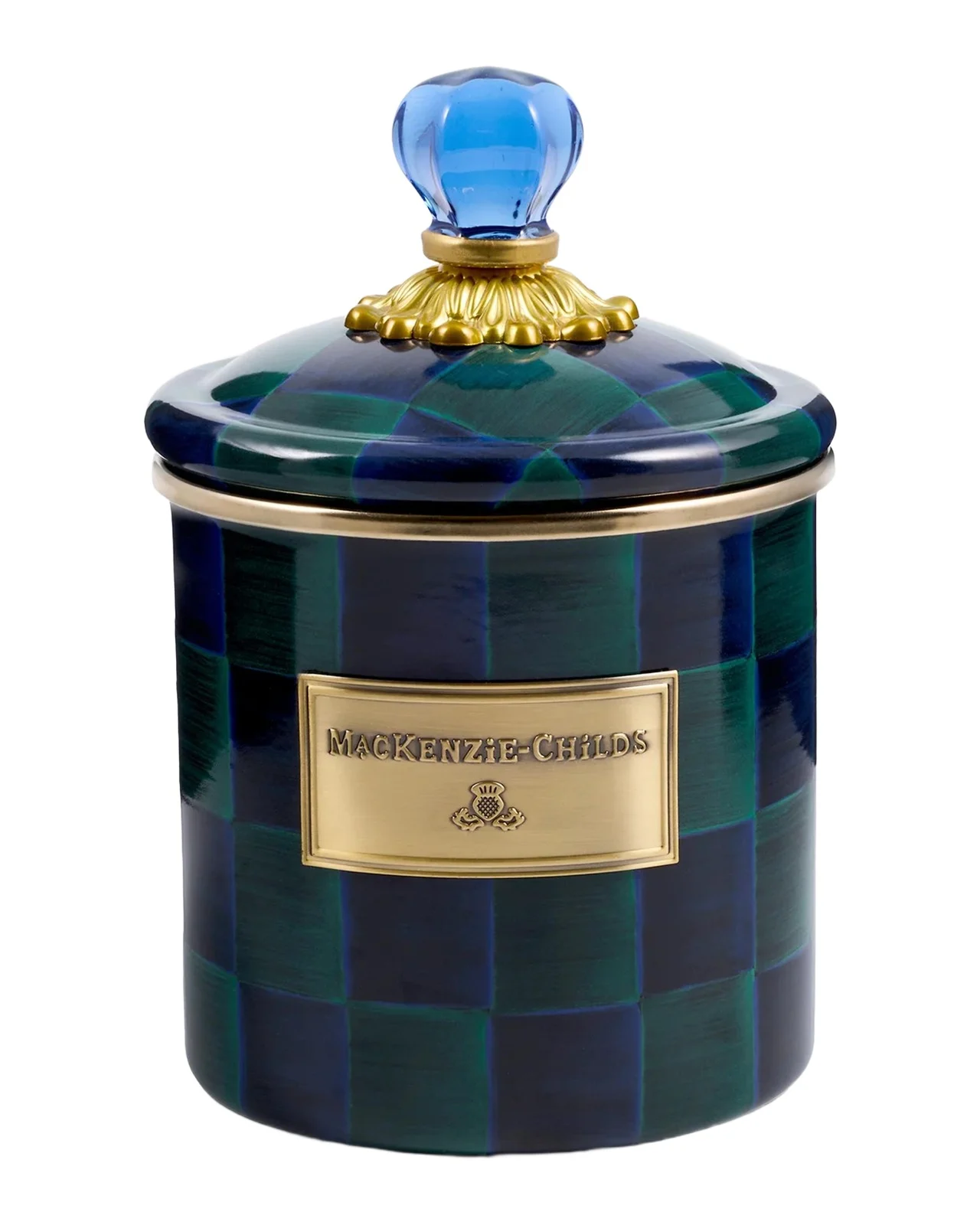 MacKenzie-Childs Juniper Check Small Canister