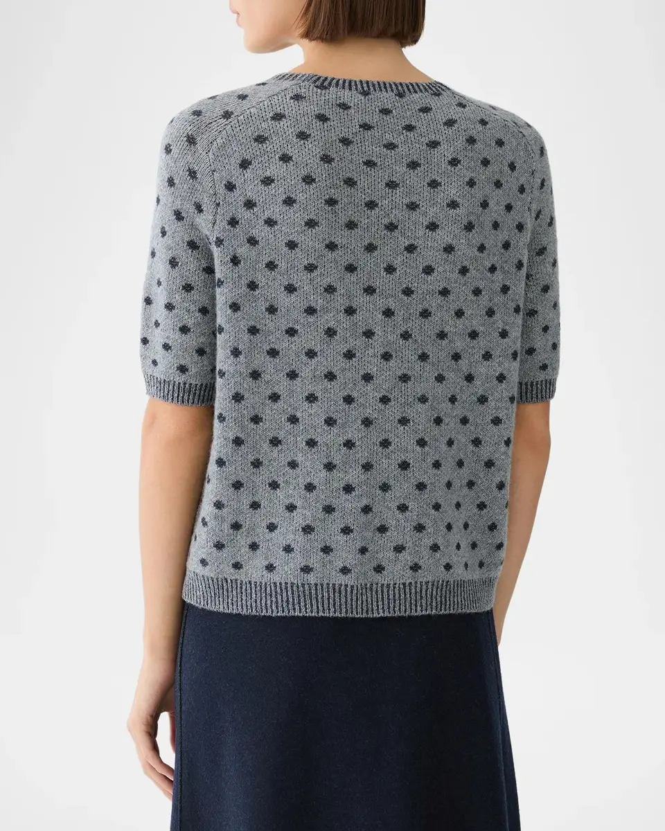 Lafayette 148 New York Crewneck Polka Dot Jacquard Knit Sweater | Thumbnail 2