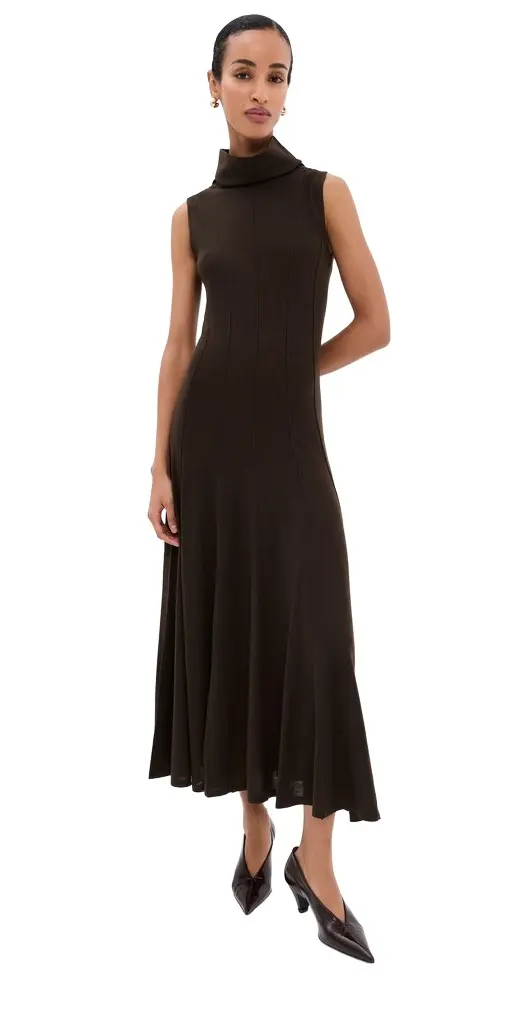 TWP Funnel Neck Sleeveless Wool Dress