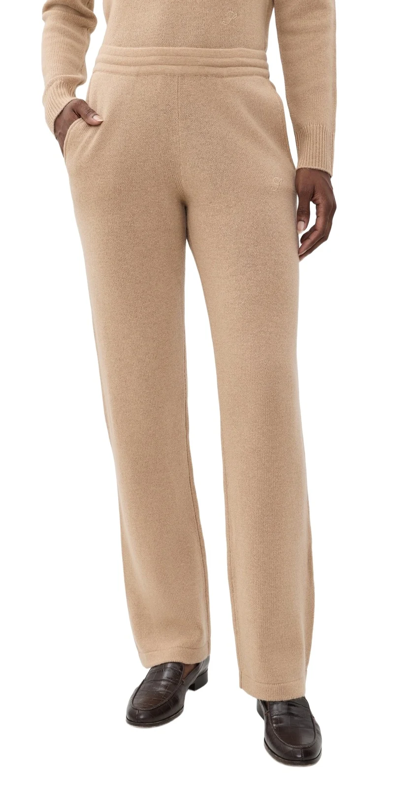 Sporty & Rich Logo Cashmere Trousers