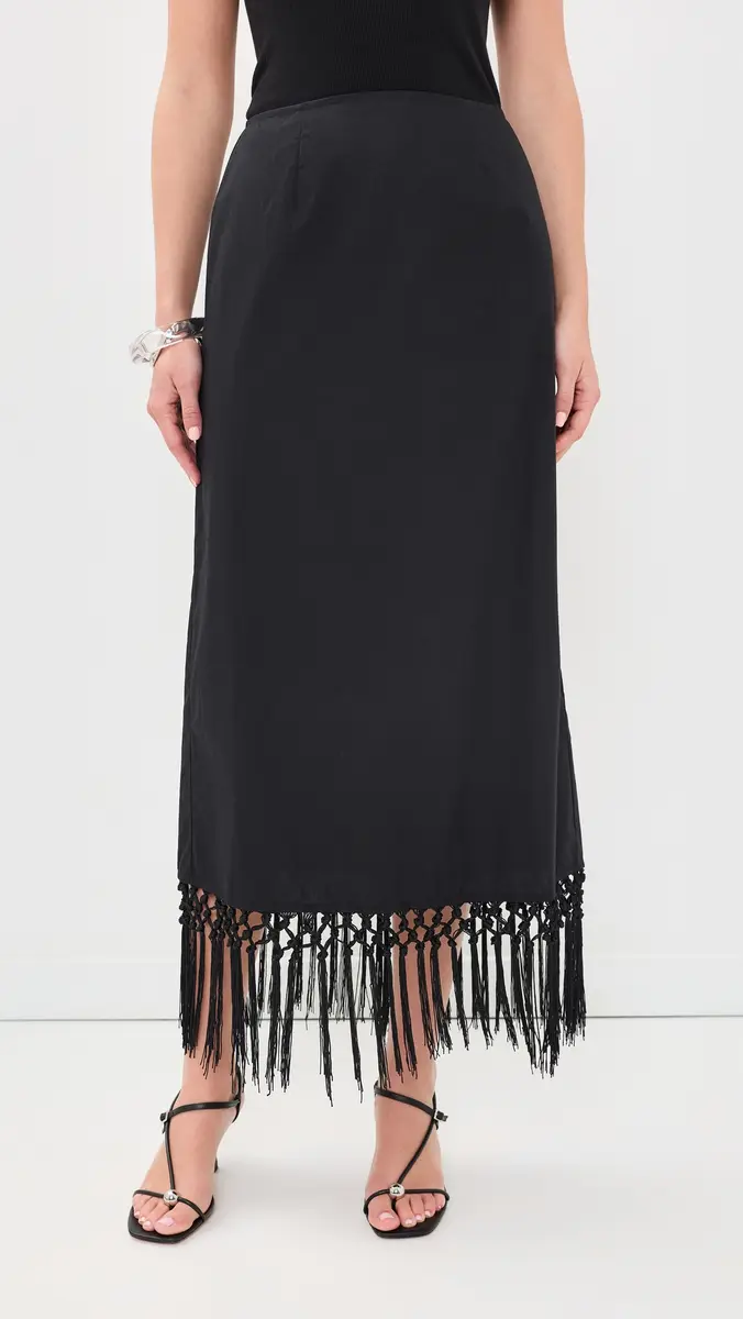 VRG GRL Billie Black Midi Skirt | Thumbnail 2