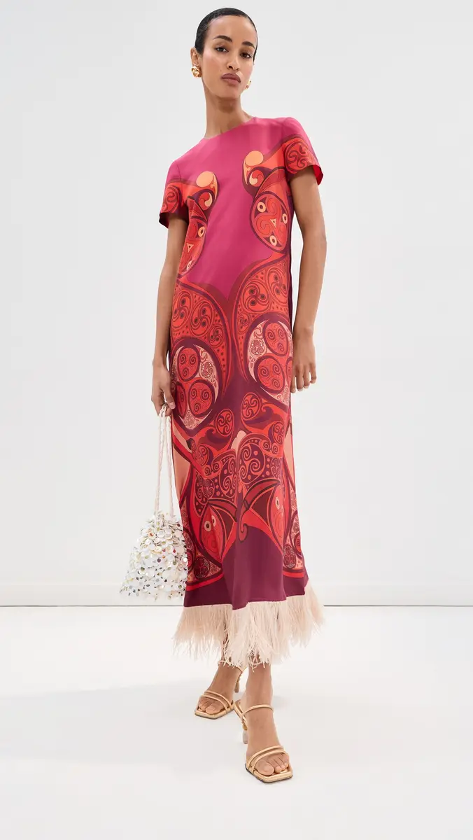 La DoubleJ Silk Swing Dress With Feathers Alchemy Placee | Thumbnail 2 La DoubleJ Silk Swing Dress With Feathers Alchemy Placee | Thumbnail 2