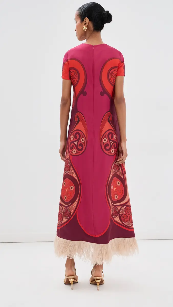 La DoubleJ Silk Swing Dress With Feathers Alchemy Placee | Thumbnail 3 La DoubleJ Silk Swing Dress With Feathers Alchemy Placee | Thumbnail 3