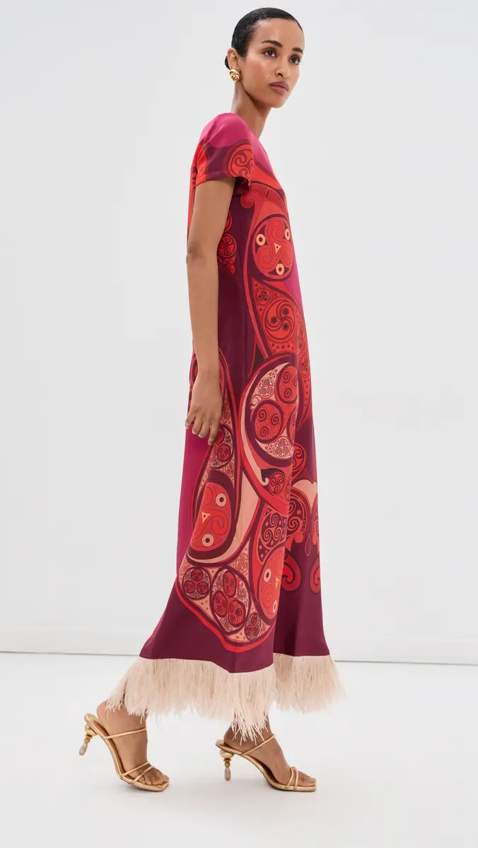 La DoubleJ Silk Swing Dress With Feathers Alchemy Placee | Thumbnail 4 La DoubleJ Silk Swing Dress With Feathers Alchemy Placee | Thumbnail 4
