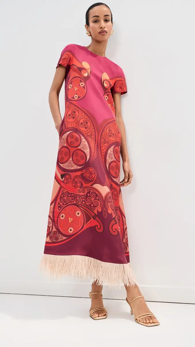 La DoubleJ Silk Swing Dress With Feathers Alchemy Placee | Thumbnail 5 La DoubleJ Silk Swing Dress With Feathers Alchemy Placee | Thumbnail 5