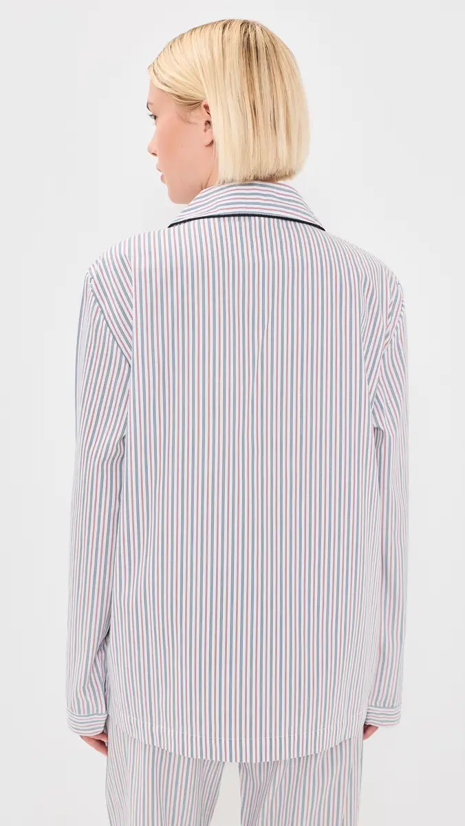 Sporty & Rich Signature Logo Pajama Shirt | Thumbnail 3 Sporty & Rich Signature Logo Pajama Shirt | Thumbnail 3