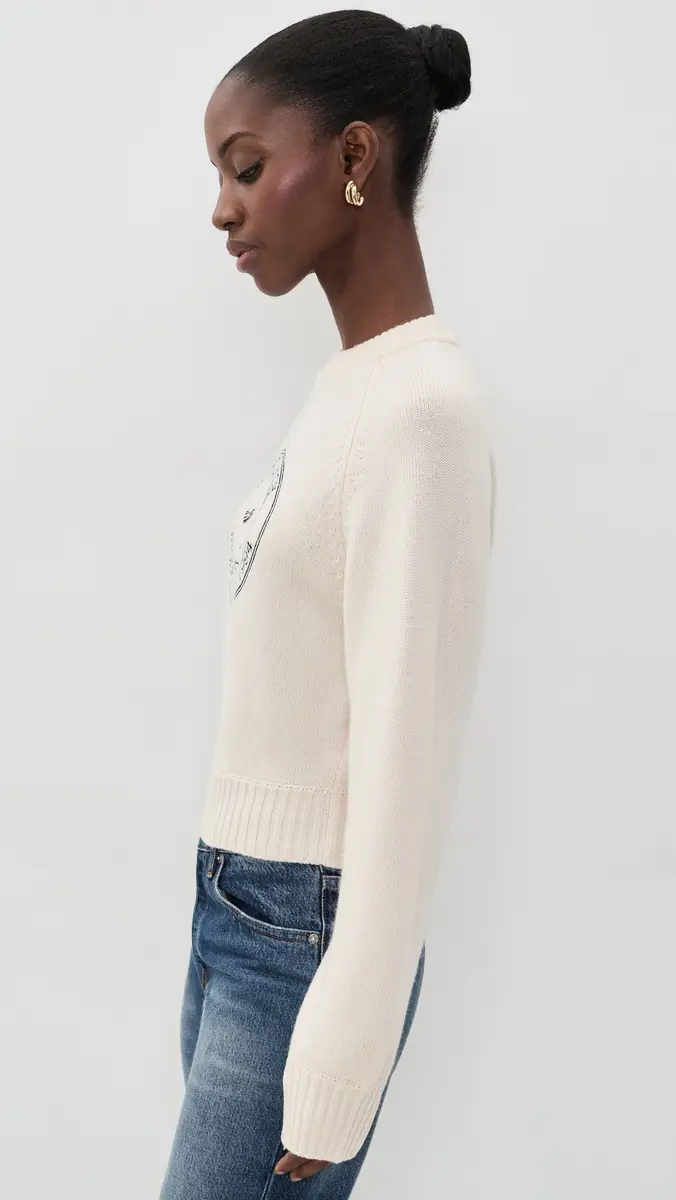 Sporty & Rich Riding Club Knitted Boxy Wool Sweater | Thumbnail 4 Sporty & Rich Riding Club Knitted Boxy Wool Sweater | Thumbnail 4