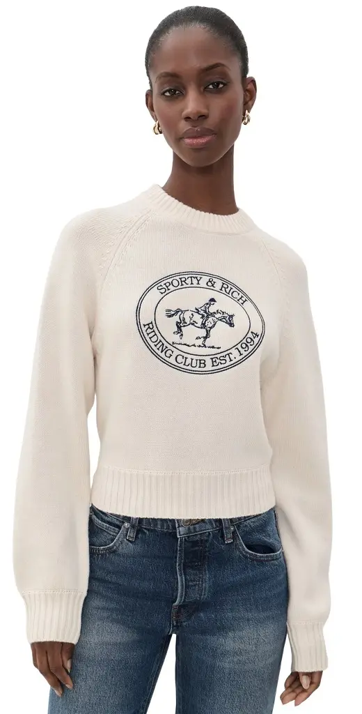 Sporty & Rich Riding Club Knitted Boxy Wool Sweater