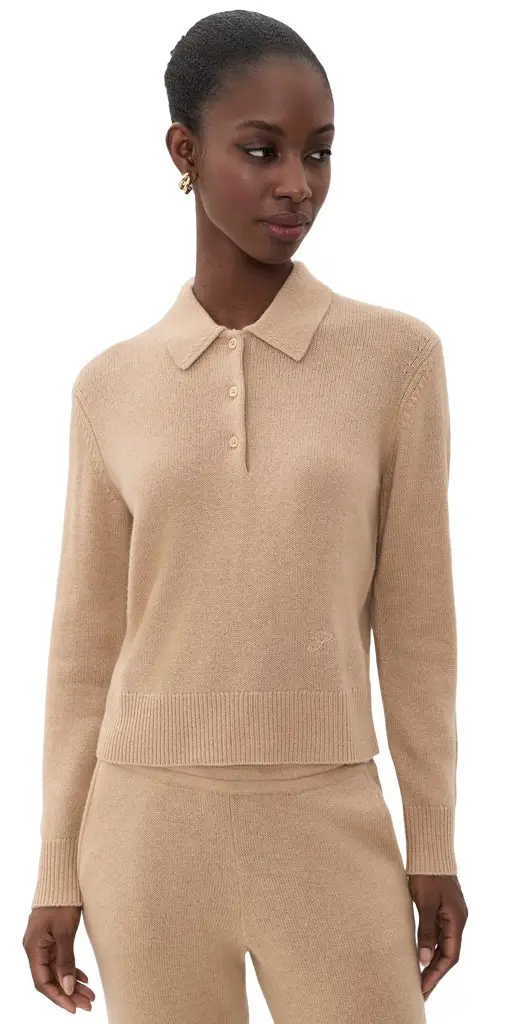 Sporty & Rich Logo Cashmere Polo