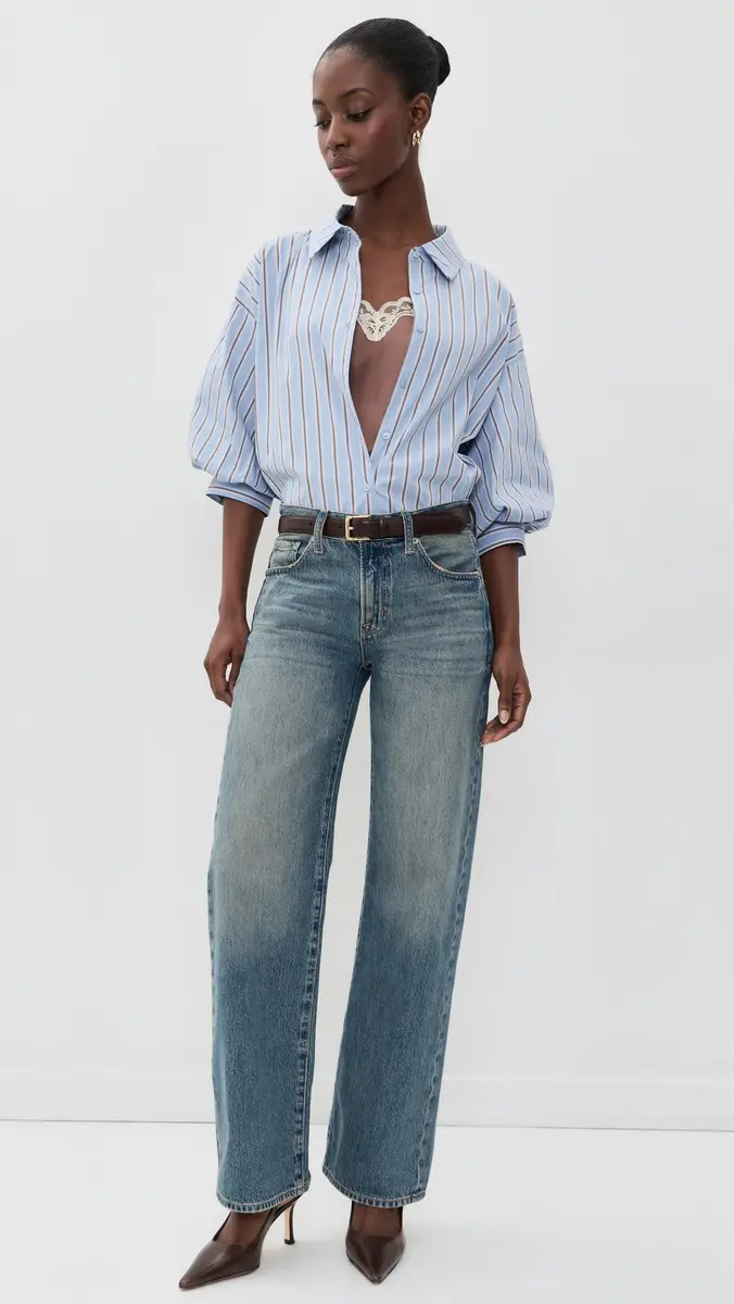 English Factory Striped Balloon Sleeve Shirt | Thumbnail 5 English Factory Striped Balloon Sleeve Shirt | Thumbnail 5