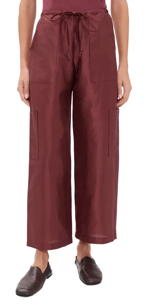 DONNI. DONNI. The Silk Taffeta Drawstring Cargo Pants
