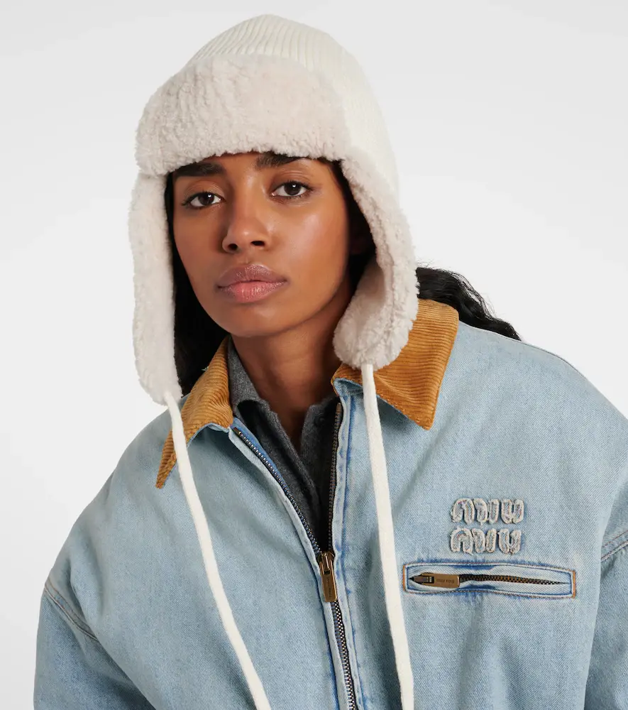 Miu Miu Shearling-trimmed wool and cashmere hat | Thumbnail 5