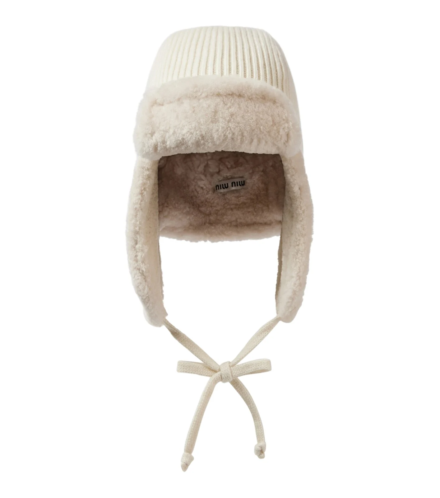 Miu Miu Shearling-trimmed wool and cashmere hat