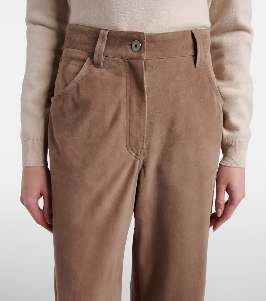 Brunello Cucinelli Suede wide-leg pants | Thumbnail 3 Brunello Cucinelli Suede wide-leg pants | Thumbnail 3