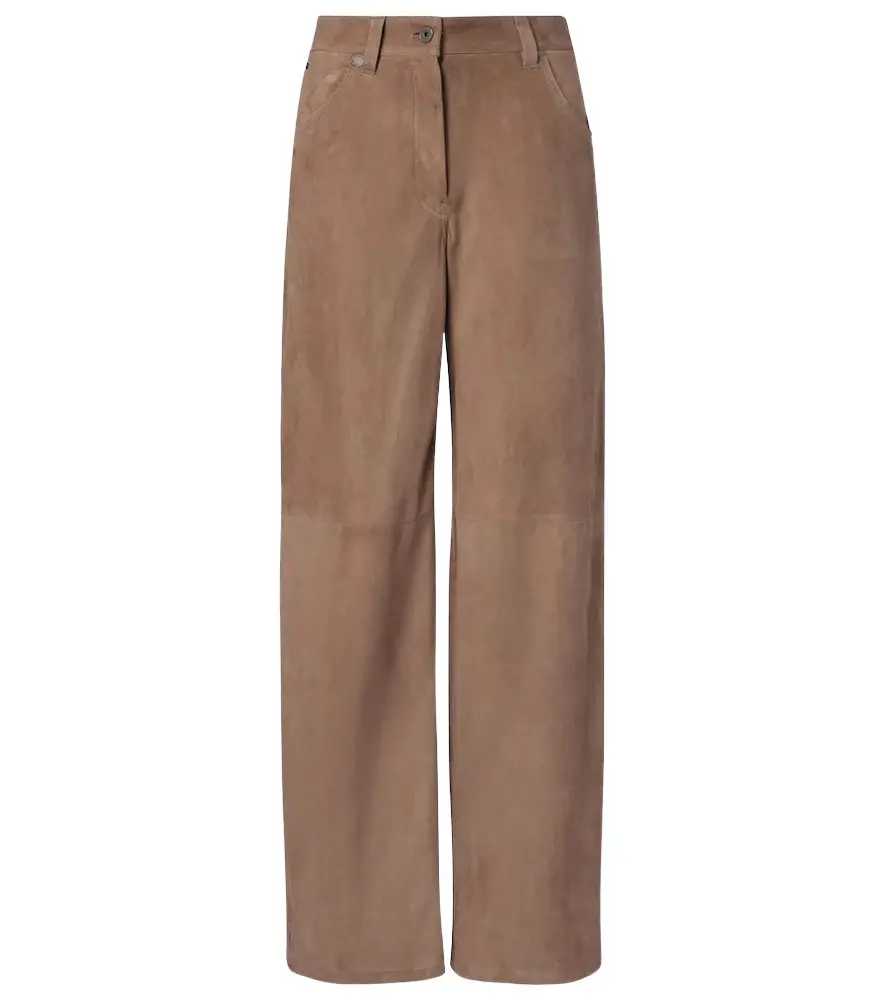 Suede wide-leg pants Suede wide-leg pants