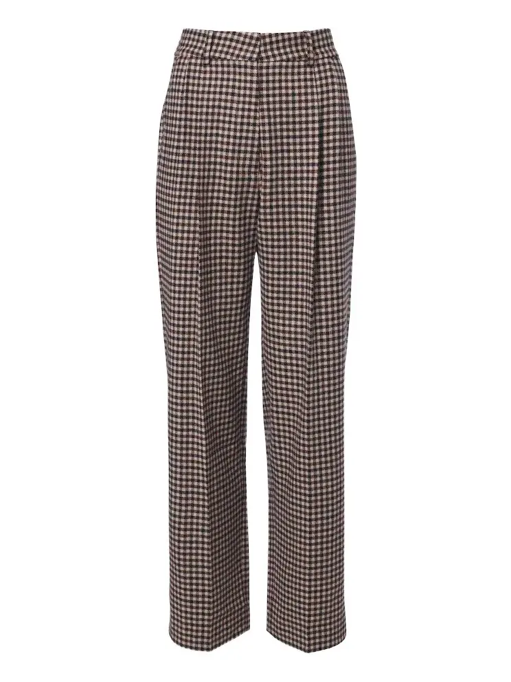 Blazé Milano Fox checked wool and cashmere straight pants